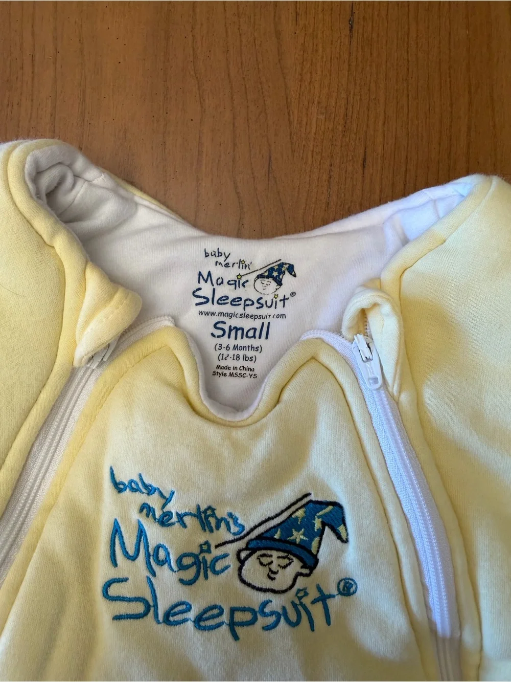 Baby Merlin's Magic Sleepsuit Pale Yellow | Size Small (3-6 Months)